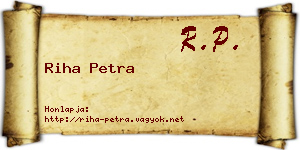 Riha Petra névjegykártya