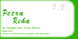 petra riha business card